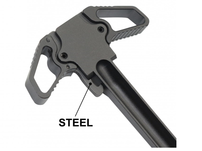 AR-10 Ambidextrous Charging Handle - Jolly Roger - Anodized Black