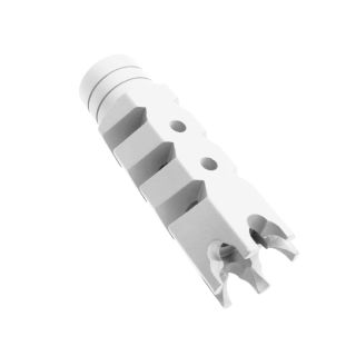 AR-15/.223/5.56 Shark Cerakote White Muzzle Brake 1/2x28 Thread Pattern