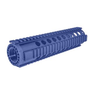 AR-15 10" Mid Length Free Float Handguard Quad Rail w/ Barrel Nut - Cerakote NRA Blue