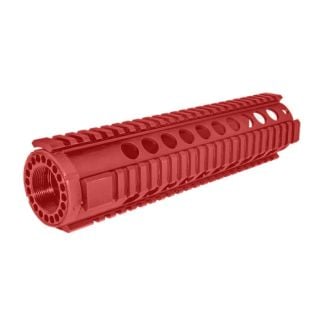AR-15 10" Mid Length Free Float Handguard Quad Rail w/ Barrel Nut - Cerakote Firehouse Red