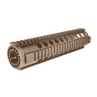 AR-15 10" Mid Length Free Float Handguard Quad Rail w/ Barrel Nut - Cerakote Magpul FDE