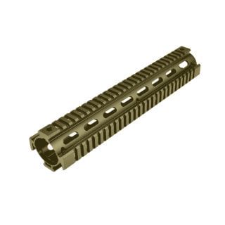 12" Rifle Length 2pc Drop-In Handguard for AR-15 .223/5.56, fits ROUND End Cap - Custom Cerakote Noveske Bazooka Green