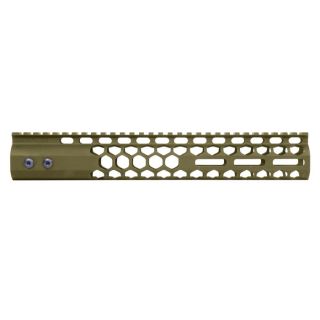 12” Air Lite Series Honeycomb M-LOK Free Float Handguard | Monolithic Top Rail | Custom Cerakote Noveske Bazooka Green