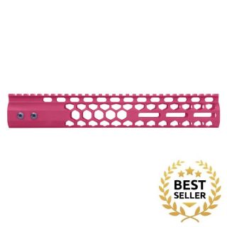 12” Air Lite Series Honeycomb M-LOK Free Float Handguard | Monolithic Top Rail | Custom Cerakote Prison Pink