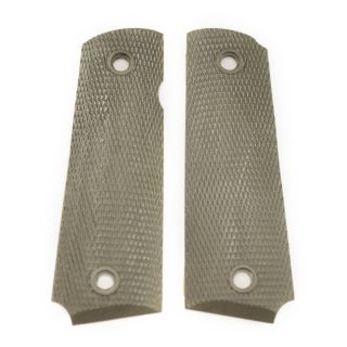 1911 Checkered Nylon Pistol Grip - Blank - Olive Drab Green