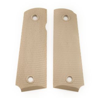 1911 Checkered Nylon Pistol Grip - Blank - Tan