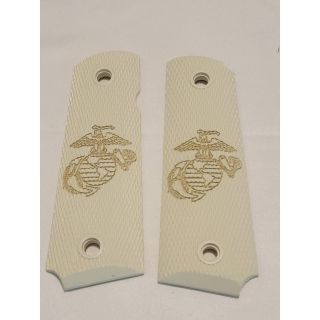1911 Grip Panels *ORPH*  - Marine engraved on Ivory