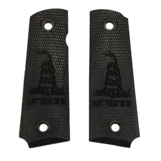 1911 Laser Engraved Grip - Don't Tread On Me - Black