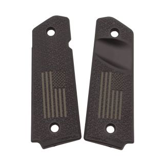 MOE 1911 Grip Panels - American flag (Engraved in FDE) - Black