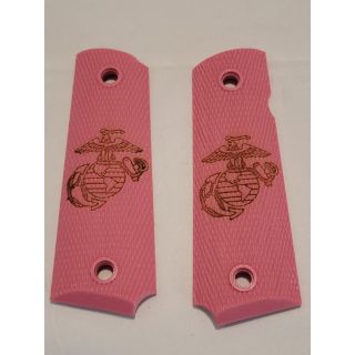 1911 Grip Panels *ORPH*  - Marine engraved on Pink