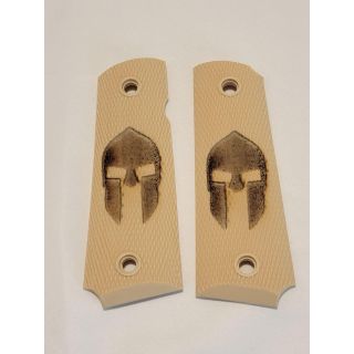 1911 Grip Panels *ORPH*  -  Tan Spartan Helm