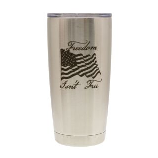 20 oz. Vacuum Insulated Tumbler - Stainless Steel - Freedom Isn't Free