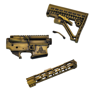 AR-15 Builder Set - DTOM - Cerakote Distressed Yellow (FFL Required)