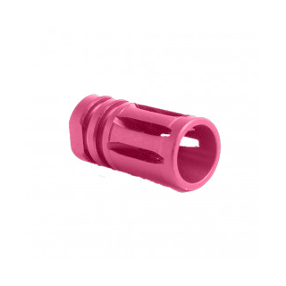 .30 Cal Bird Cage Style Muzzle Brake – Black Steel | AR-10 & AR-15, 5/8×24 - Cerakote Prison Pink
