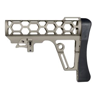 Skeletonized AR-15 / AR-10 Stock for Mil-Spec Buffer Tubes | Bull Shark Gray