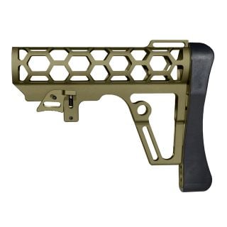 Skeletonized AR-15 / AR-10 Stock for Mil-Spec Buffer Tubes | Noveske Bazooka Green