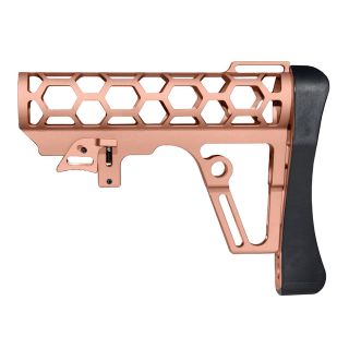 Skeletonized AR-15 / AR-10 Stock for Mil-Spec Buffer Tubes | Rose Gold