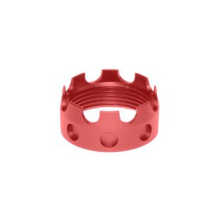 Presma Aluminum Castle Nut — Fits .223 / 5.56 / .308 Buffer Tube & Receiver End Plates — Cerakote Firehouse Red