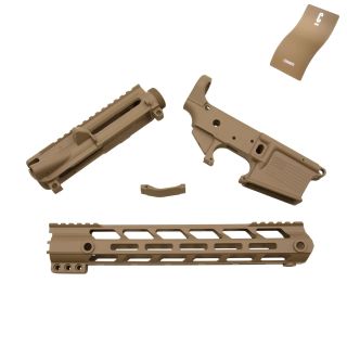 AR-15 Builder Set - All American - Deep Laser Engraved - Cerakote Magpul FDE (FFL Required)