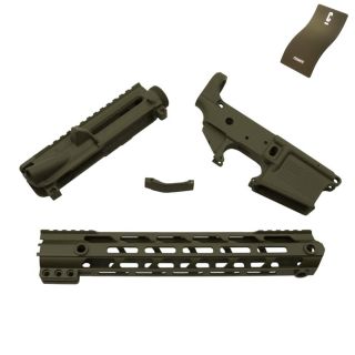 AR-15 Builder Set - All American - Deep Laser Engraved - Cerakote ODG (FFL Required)