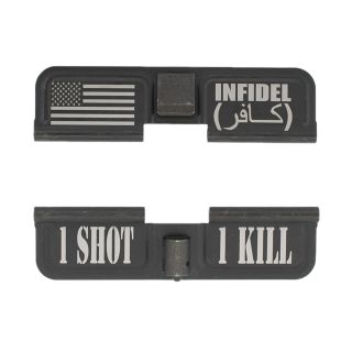 AR-10 Dust Cover - American Infidel - 1 Shot 1 Kill - Phosphate Black
