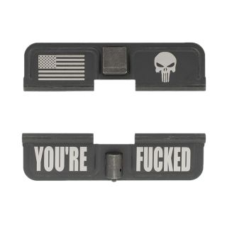 AR-10 Dust Cover - American Punisher - You're Fcked - Phosphate Black