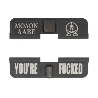 AR-10 Dust Cover - Molon Labe - You're Fcked - Phosphate Black