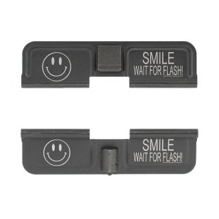 AR-10 Dust Cover - Smile! Wait for the Flash - Double Image - Phosphate Black