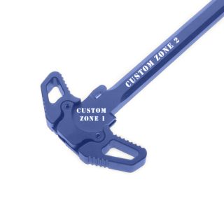 AR-15 Ambidextrous Charging Handle – Custom Engraved | Cerakote NRA Blue