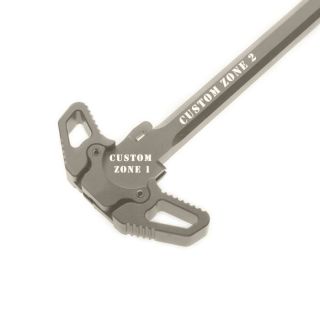 AR-15 Ambidextrous Charging Handle – Custom Engraved | Bull Shark Gray