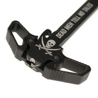AR-15 Ambidextrous Charging Handle - Jolly Roger - Anodized Black