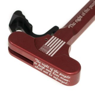 AR-15 Charging Handle - American - 2nd Amendment - Anodized Red