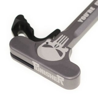 AR-15 Charging Handle - Punisher (You're F*cked!) - Anodized Gray