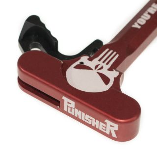 AR-15 Charging Handle - The Punisher - You're F*cked - Anodized Red