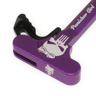 AR-15 Charging Handle - Punisher Girl - Anodized Purple