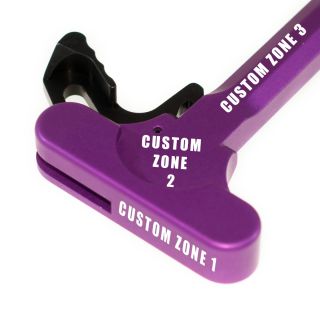 AR-15 Charging Handle - Custom Laser Engraved - Anodized Purple