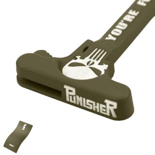 AR-15 Charging Handle - Punisher Skull - You're Fucked - Cerakote OD Green