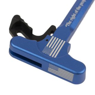 AR-15 Charging Handle - USA Flag - Anodized Blue