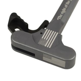 AR-15 Charging Handle - USA Flag - Anodized Gray
