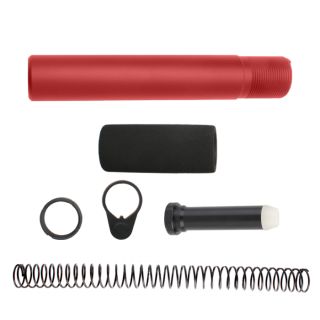 AR-15 Complete Pistol Buffer Tube Kit – Cerakote Firehouse Red | Buffer Tube, Spring, Castle Nut & Foam Pad