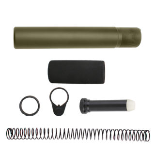 AR-15 Complete Pistol Buffer Tube Kit – Cerakote OD Green | Buffer Tube, Spring, Castle Nut & Foam Pad