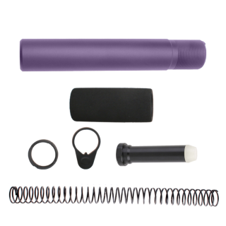 AR-15 Complete Pistol Buffer Tube Kit – Cerakote Bright Purple| Buffer Tube, Spring, Castle Nut & Foam Pad