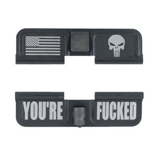 AR-15 Dust Cover - American Punisher - You're Fcked - Phosphate Black