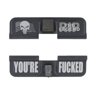 AR-15 Dust Cover - American Punisher RIP the Legend - You're Fcked - Phosphate Black
