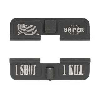 AR-15 Dust Cover - American Sniper - 1 Shot 1 Kill - Phosphate Black