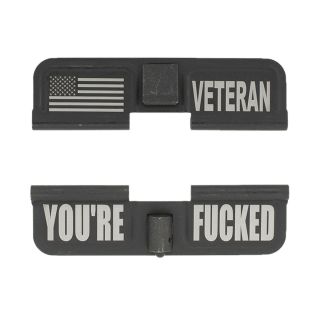 AR-15 Dust Cover - American Veteran - You're Fcked - Phosphate Black