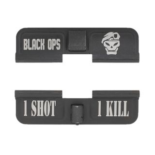 AR-15 Dust Cover - Black Ops - 1 Shot 1 Kill - Phosphate Black