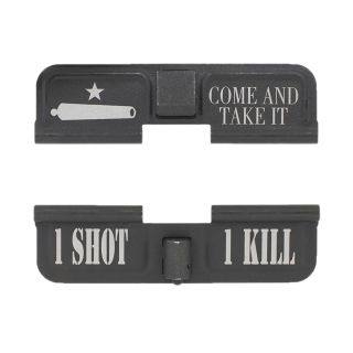 AR-15 Dust Cover - Come and Take It - 1 Shot 1 Kill - Phosphate Black
