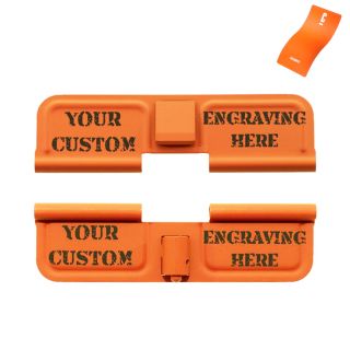 AR-15 Dust Cover - Custom Laser Engraved - Cerakote Orange