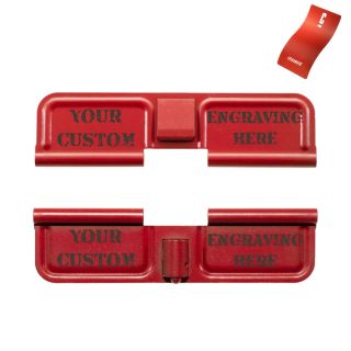 AR-15 Dust Cover - Custom Laser Engraved - Cerakote Red